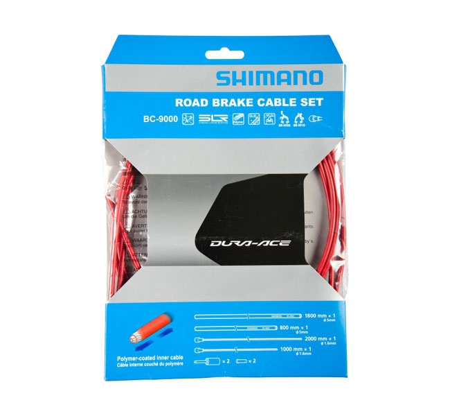 Shimano Dura Ace BC 9000 Bremszug Set polymer beschichtet rot