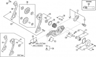 Shimano XTR RD-M986 / RD-M985 Schaltwerk Ersatzteil | Anschlagschrauben + Platte