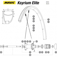 Mavic Ksyrium Elite Speiche Hinterrad links 299,5 mm schwarz Nippel blau Modell 2016-17