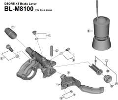 Shimano Deore XT BL-M8100 Bremsgriff Ersatzteil | Kappe Membran Nr 10