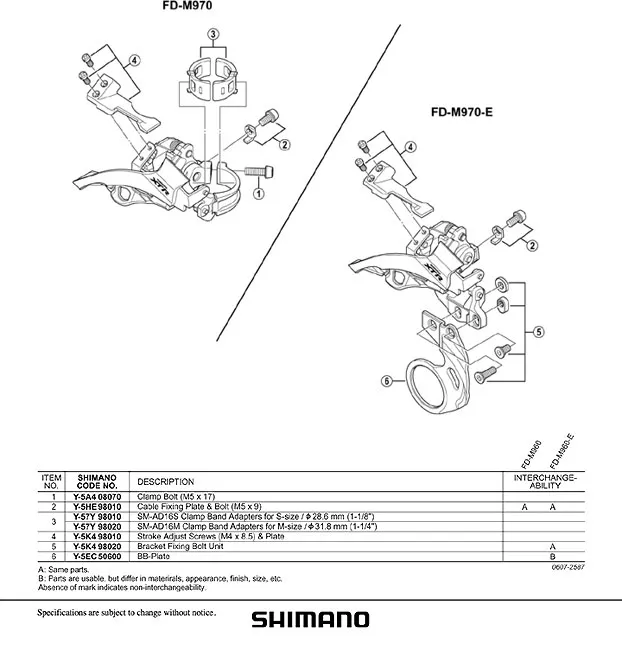 Shimano Seilzugklemmschraube M5x9, für XTR Umwerfer 970/960 Art Y5HE98010