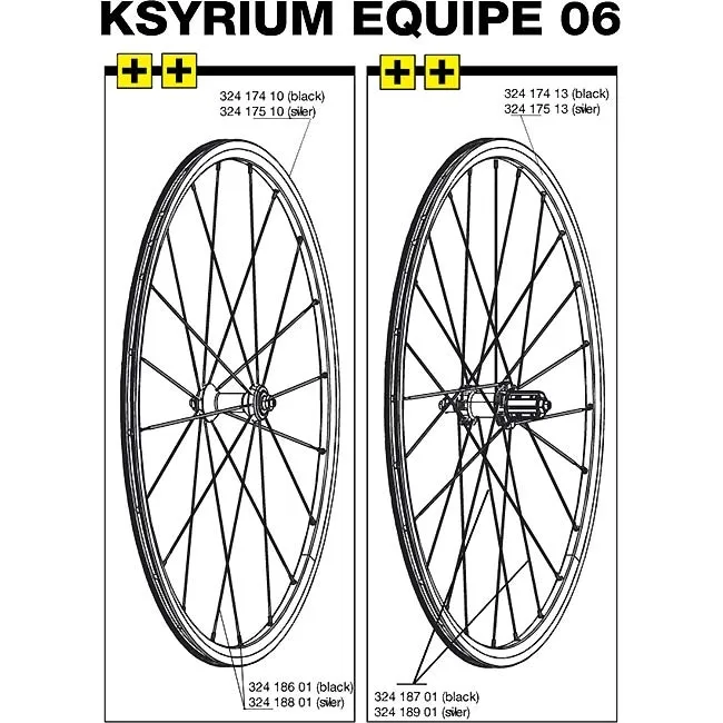 Mavic Ksyrium Equipe Ersatzspeiche Vorderrad, 284 mm schwarz, Modell 2006 - Restbestand