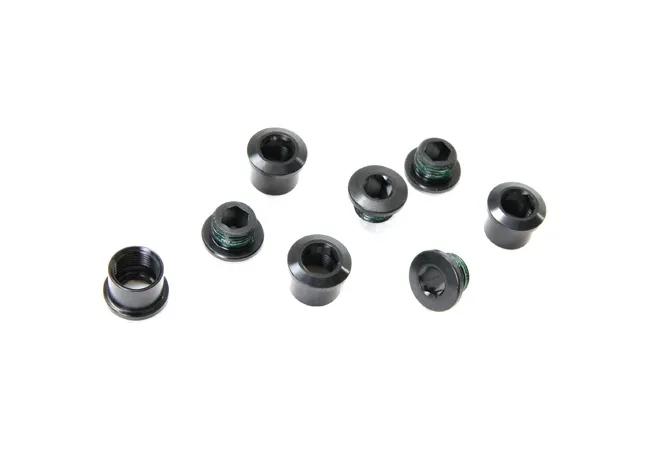 Sram X01 Kettenblattschrauben M8,5x5 + 7 mm Hülsen Alu schwarz 4 Stück