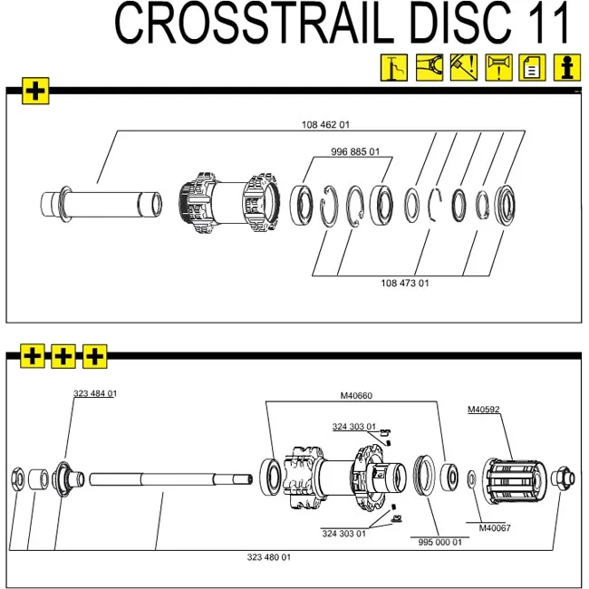 Mavic Crosstrail QR 15 Achs Kit Vorderrad Modell 2011