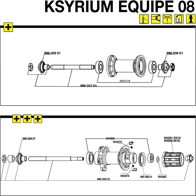 Mavic Ksyrium Equipe Vorderrad Achs Kit