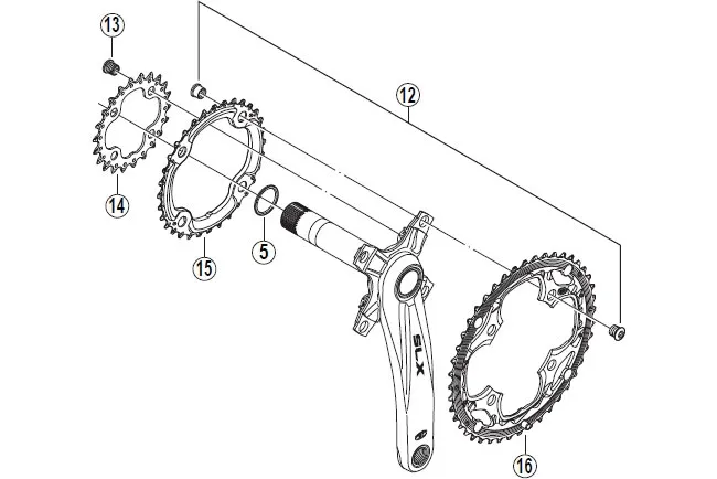 Shimano SLX FC-M660 Kettenblatt 9 fach 22 Zähne schwarz