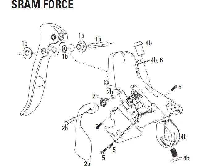 Sram Force Ersatz Schalthebel rechts ab Modell 2010 -Restbestand