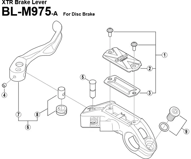 Shimano XTR Bremshebel mit Achse BLM975-A Discbremsgriff