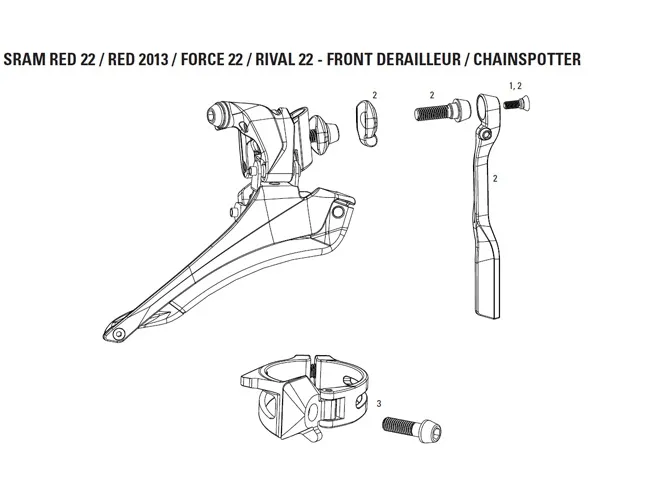 Sram Red 22 Umwerfer Ersatzteil | Befestigungsschraube für Chainspotter Nr 1