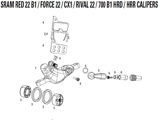 Sram 700 HRD Ersatzteil Bremssattel für 700 HRD Bremse Nr 1 schwarz