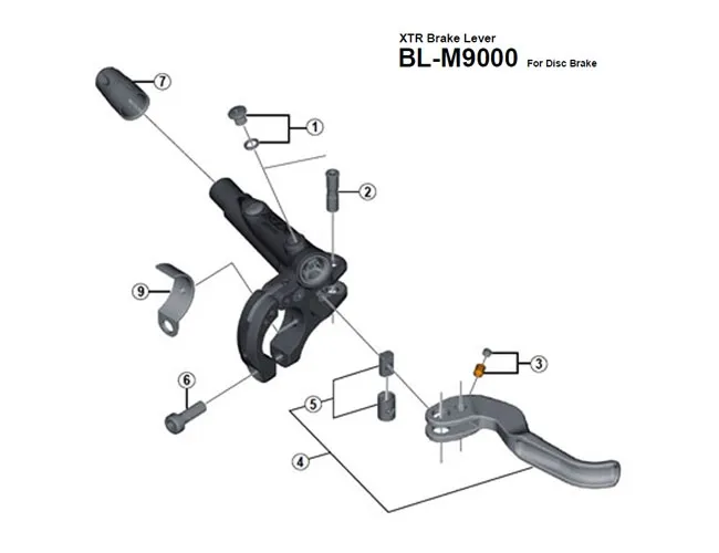 Shimano XTR Bremshebel links für Bremsgriff BL-M9000 Nr 4