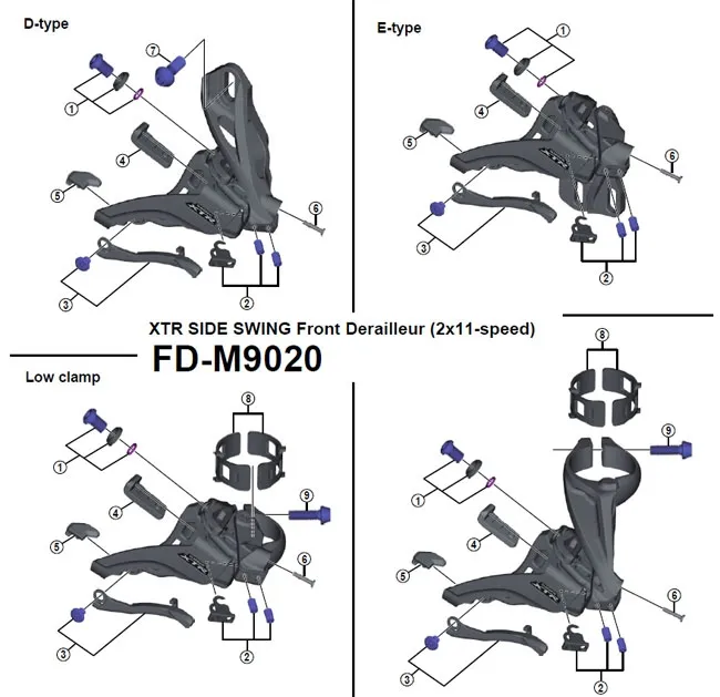 Shimano XTR Schaltzug Befestigungsschraube für Umwerfer FD M9020 Nr 1