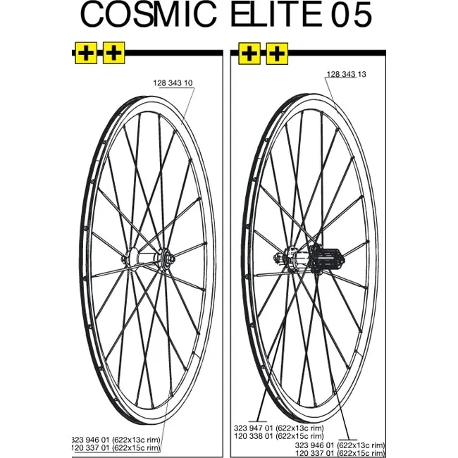 Mavic Cosmic Elite Ersatzspeiche VR - HR 285 mm schwarz flach Mod 2005-10 ohne Nippel RESTBESTAND