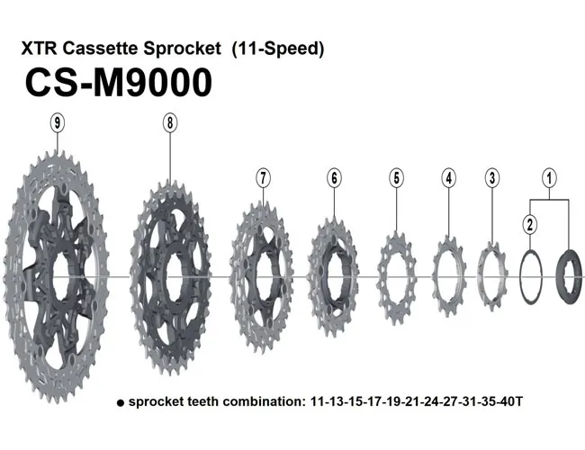 Ersatzteile Shimano XTR CS-M9000 Kassette 11 fach