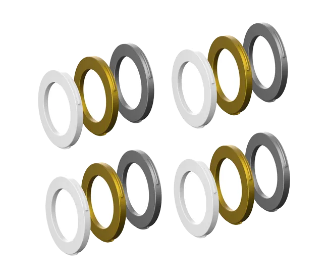 Magura MT Disc 4 Kolben Bremsssattel | Blenden-Kit weiss - gold - silber