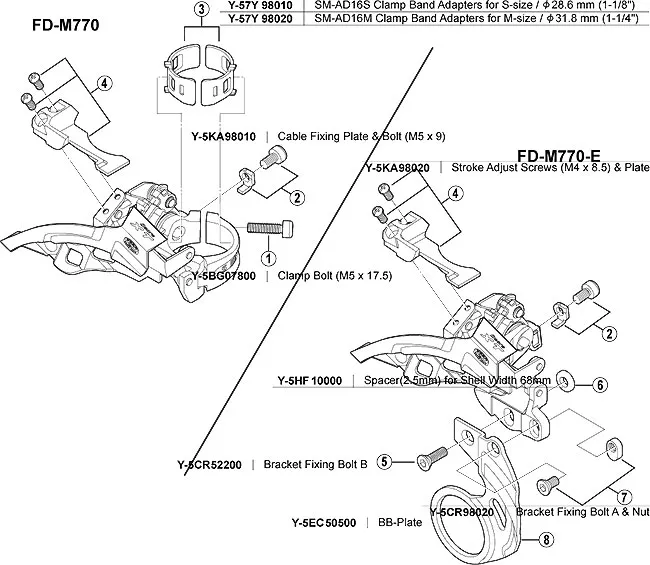 Shimano Schellenklemmschraube für XT Umwerfer