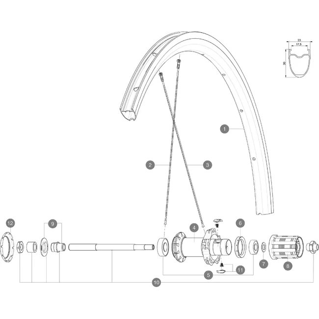 Mavic Cosmic Elite Speiche Hinterrad links 276 mm incl Nippel