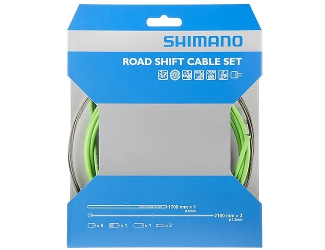 Shimano Road Schaltzug Set SP41 OPTISLICK beschichtet grün