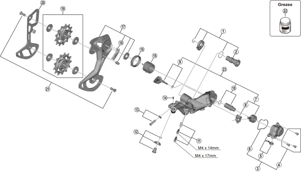 Ersatzteile Shimano XTR RD-M9100 Schaltwerk