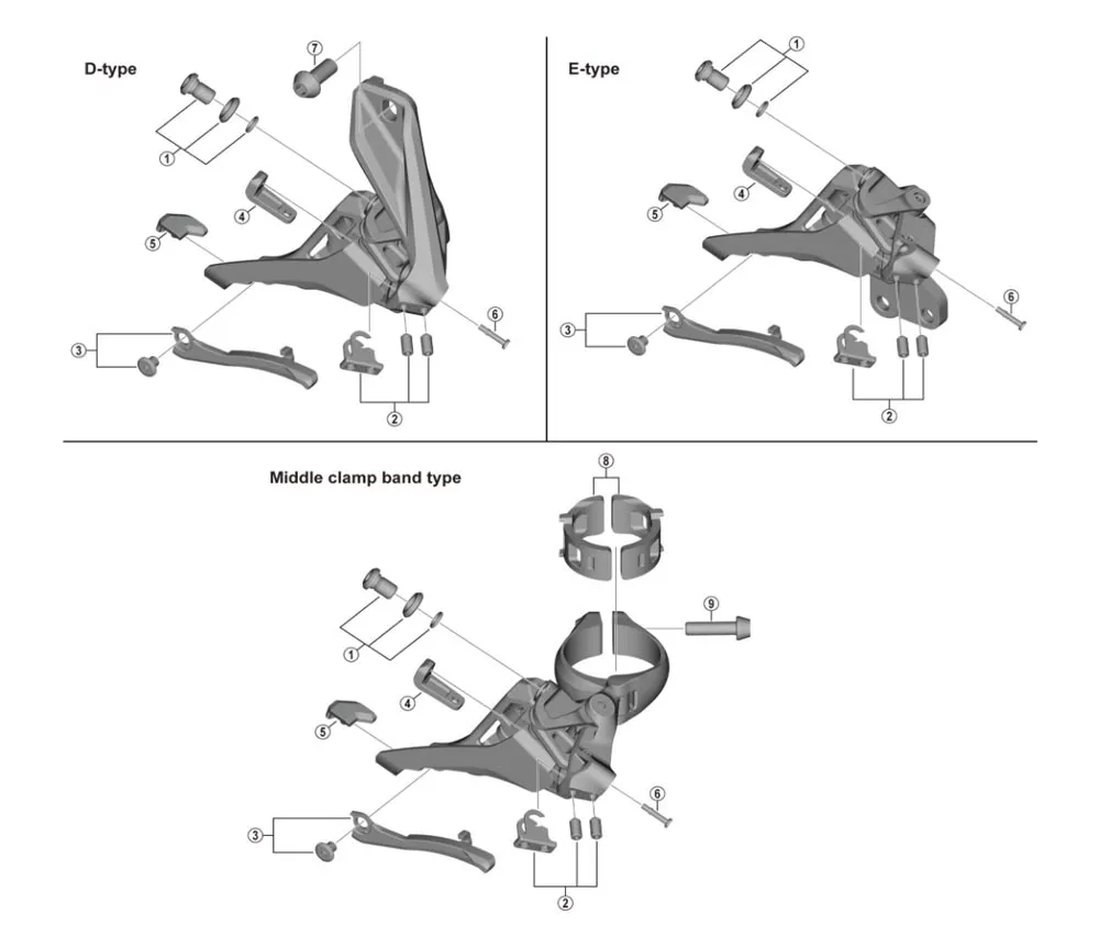 Shimano XTR FD-M9100 Umwerfer Ersatzteil | Gummi Pad A Nr 4