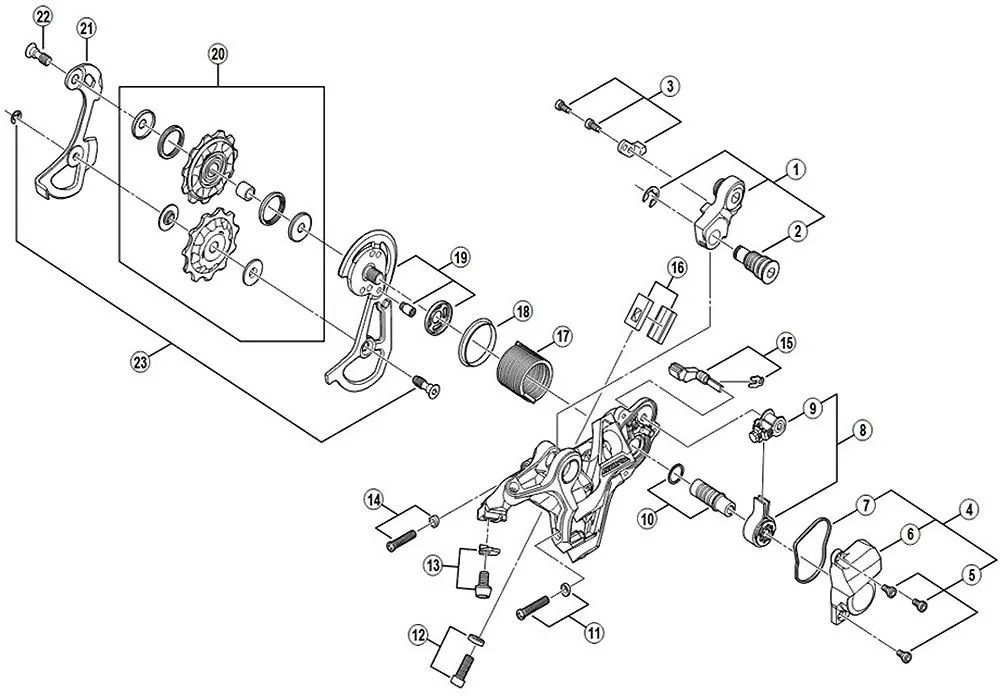 Shimano Saint RD-M820 10-fach Schaltwerk Ersatzteil | Sicherungschrauben u Platte Nr 3