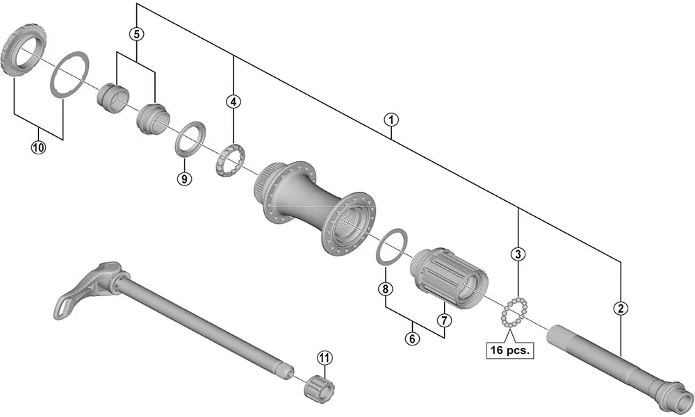 Shimano XTR FH-M9010 / FH-M9010-B Disc Hinterradnabe Ersatzteil | Stahlkugeln Nr 3