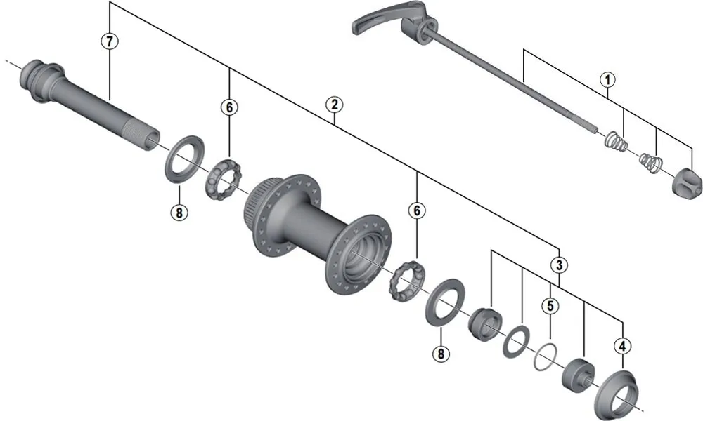 Ersatzteile Shimano Deore XT HB-M8000 Vorderradnabe