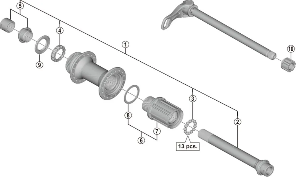 Shimano Deore XT FH-M8010 Hinterradnabe Ersatzteil | Hohlachse Nr 2