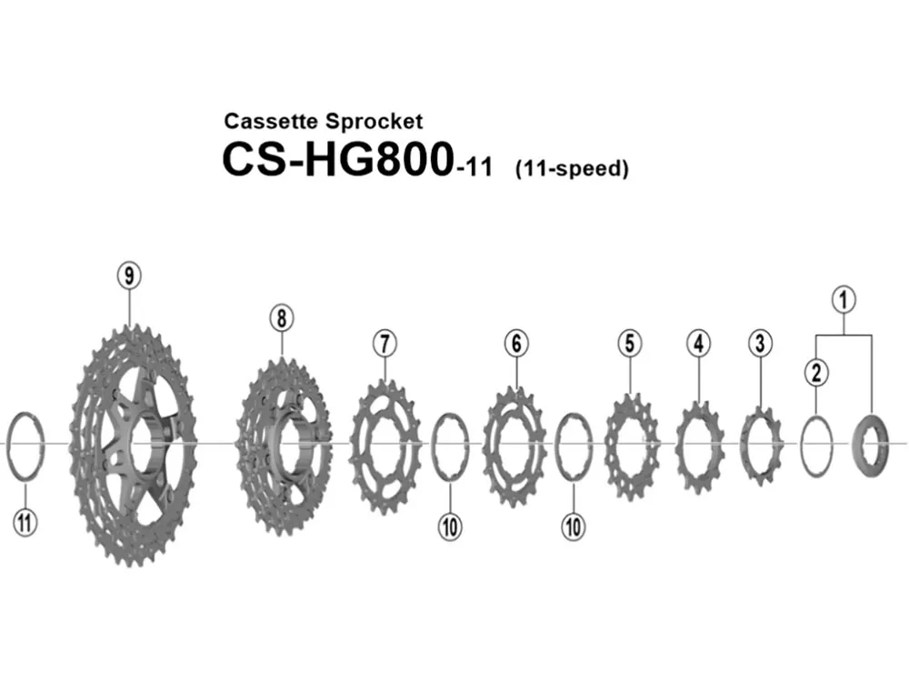 Ersatzteile Shimano Ultegra CS-HG800 Kassette 11 fach Abstufung 11-34 Zähne