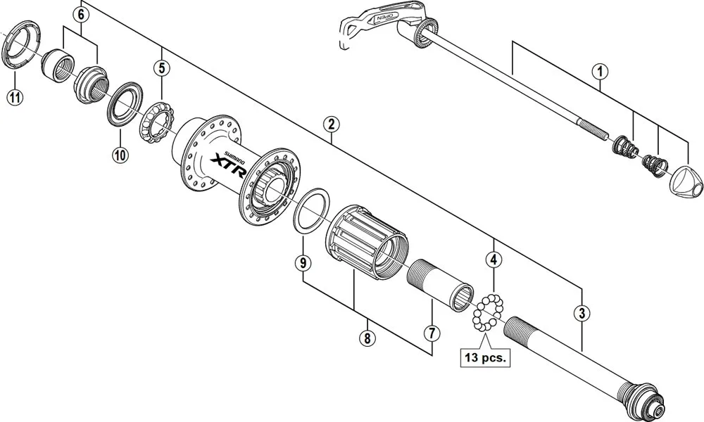 Shimano XTR FH-M970 Hinterradnabe Ersatzteil | Staubkappe links Nr 11