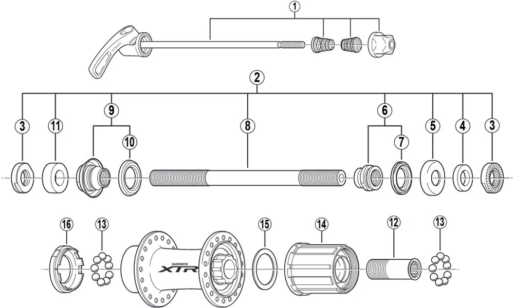 Shimano XTR FH-M960 Hinterradnabe Ersatzteil | Hohlachse Nr 8