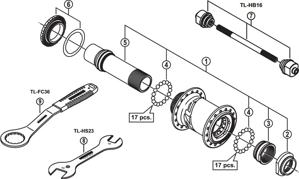 Ersatzteile Shimano Zee HB-M640 Vorderradnabe