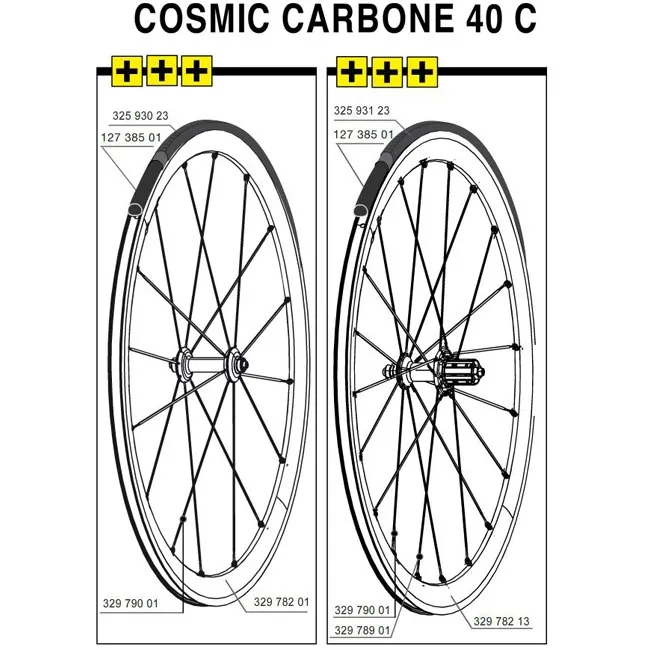 Mavic Cosmic Carbone 40 C Ersatzspeiche Hinterrad links 277 mm