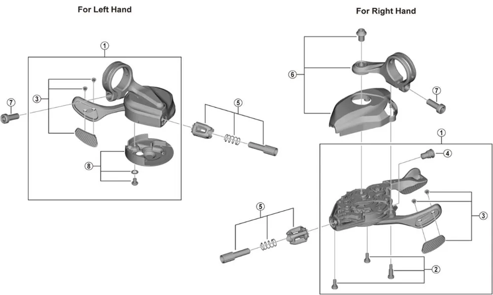 Shimano XTR SL-M9100 Schalthebel Ersatzteil | Schalthebel-Einheit rechts komplett Nr 1