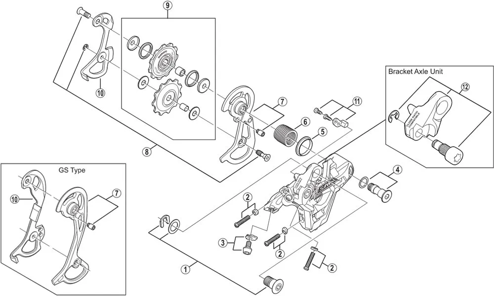 Ersatzteile Shimano Saint RD-M810 Schaltwerk