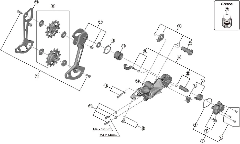 Ersatzteile Shimano XTR RD-M9120 Schaltwerk