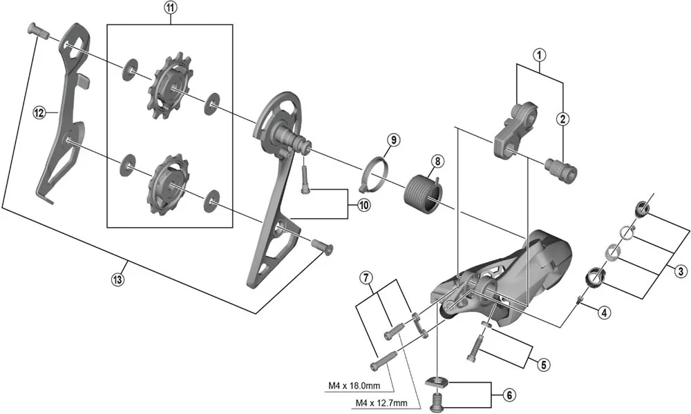 Shimano Ultegra Schaltwerk Ersatzteil | Anschlagschrauben + Platte