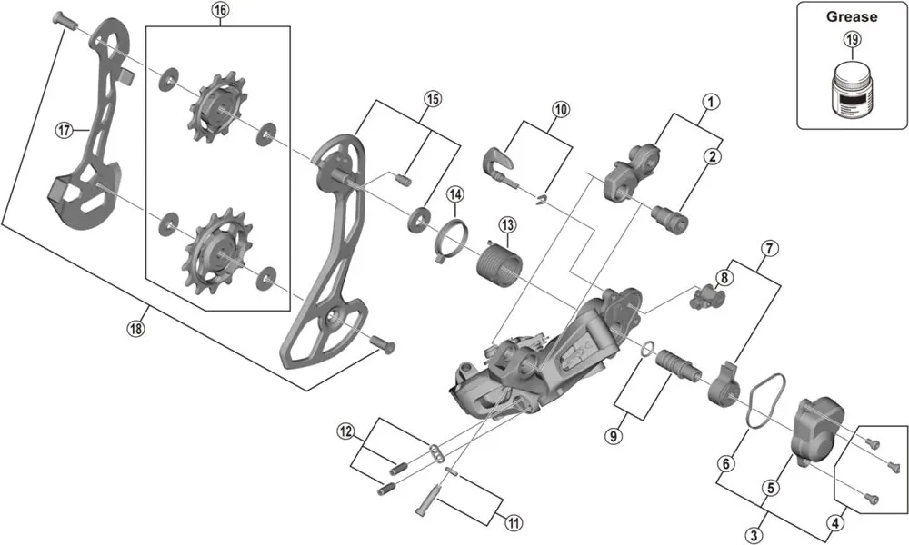 Ersatzteile Shimano GRX Di2 RD-RX815 Schaltwerk