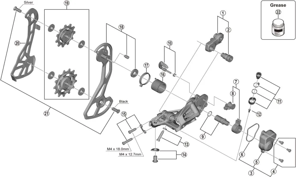 Shimano GRX RD-RX810 Schaltwerk Ersatzteil | Schalt-Gehäuse Nr 5