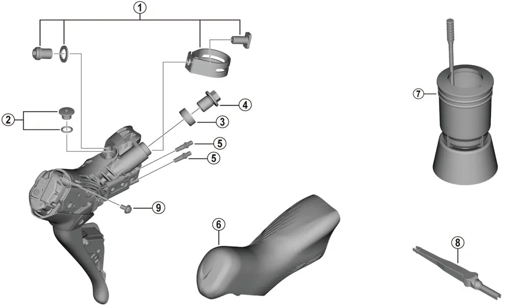 Ersatzteile Shimano Ultegra Di2 ST-R8170 Schalt-Bremshebel