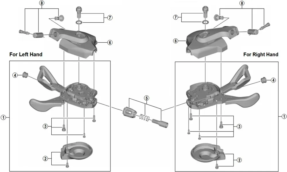 Shimano SLX SL-M7000-B-I Schalthebel Ersatzteil | Befestigungsschrauben komplett rechts Nr 3