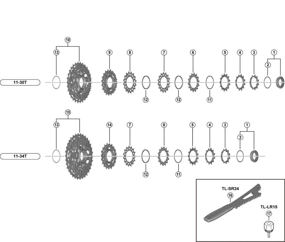 Ersatzteile Shimano Ultegra CS-R8100 Kassette