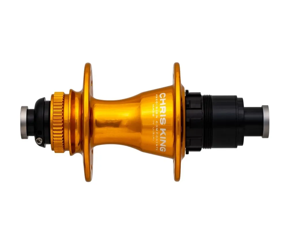 Chris King R45D Ceramic Hinterradnabe 12x142 Disc Centerlock 32 Loch Rotor Sram XDR gold | gold