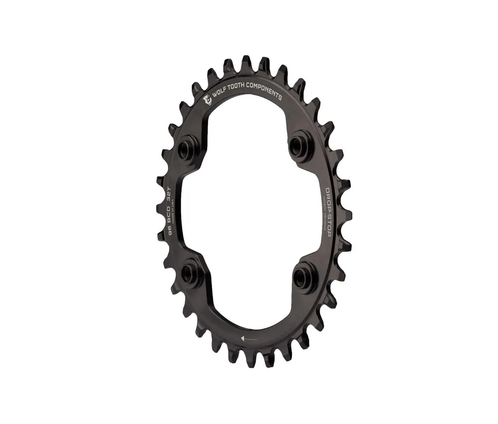 Wolf Tooth Drop Stop A Kettenblatt - Shimano XTR Lochkreis 96mm asymmetrisch 9-12 fach 32 Zähne