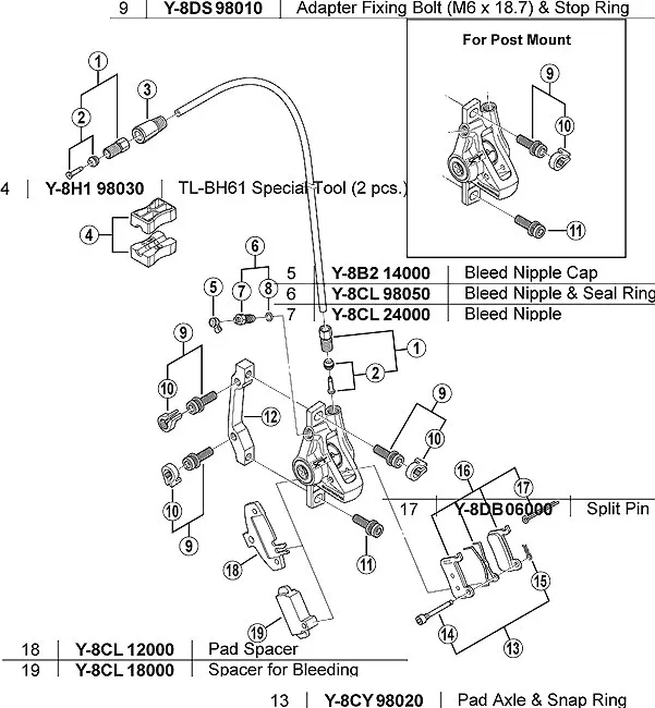 Shimano Sicherungssplint für Discbelag, BRM 775, Art Nr Y8DB06100