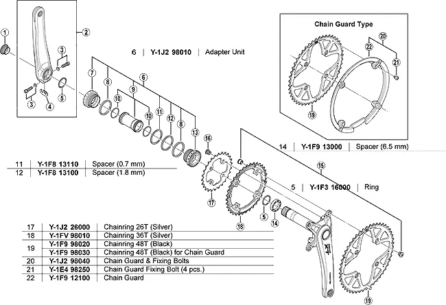 Shimano Distanzring 1,8 mm für Hollowtech II Innenlager