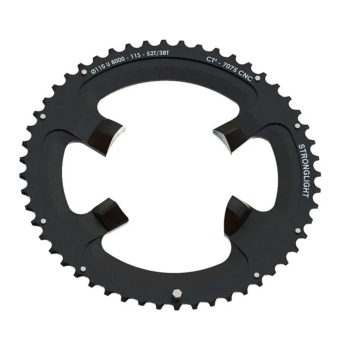 Stronglight Type Ultegra FC-R8000 Rennrad ct2 Kettenblatt 4 Arm 110 Lochkreis aussen schwarz 51 Zähne