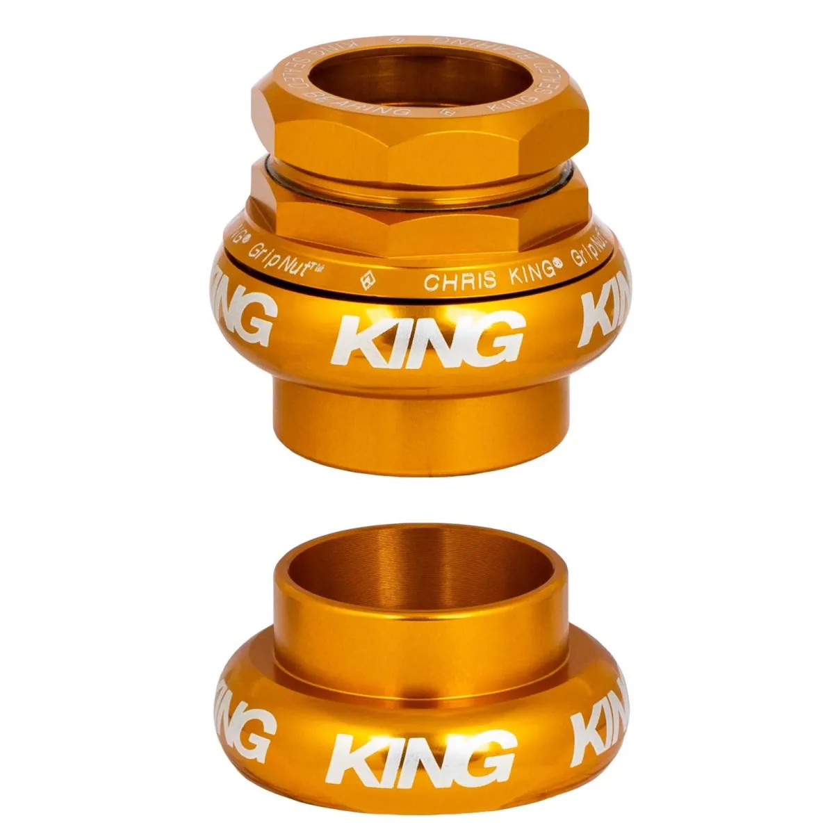 Chris King GripNut EC34 Steuersatz | gold 1 1/8 Zoll Gewinde