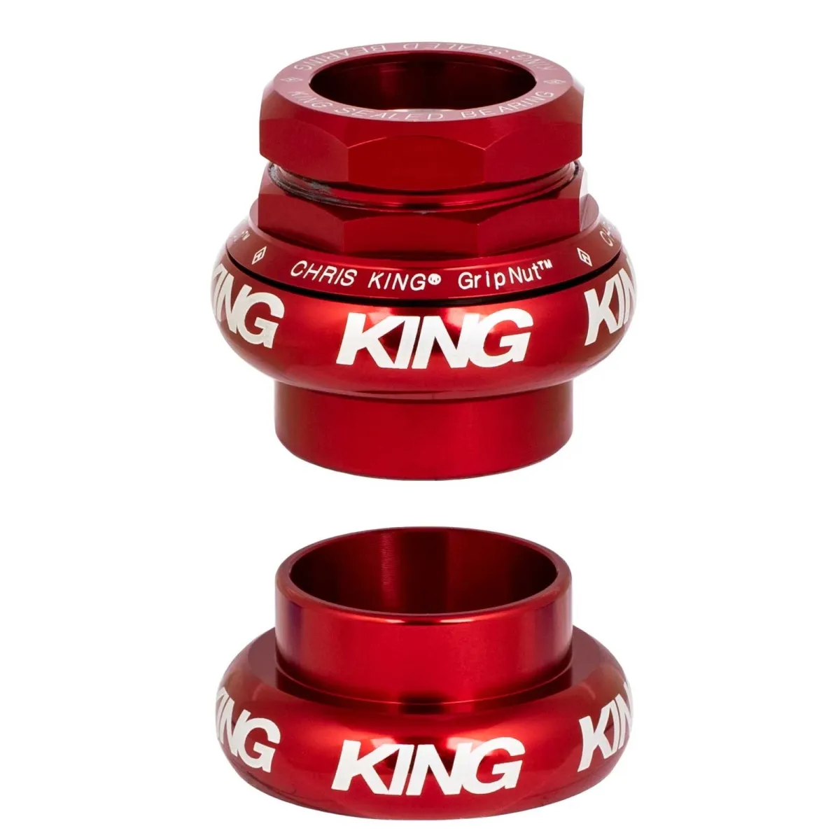 Chris King GripNut EC 34 Steuersatz | red 1 1/8 Zoll Gewinde