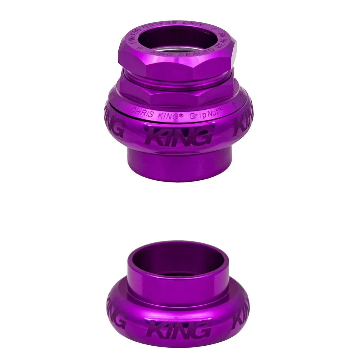 Chris King GripNut Steuersatz Sotto Voce lila | EC30 3D violett 1 Zoll Gewinde